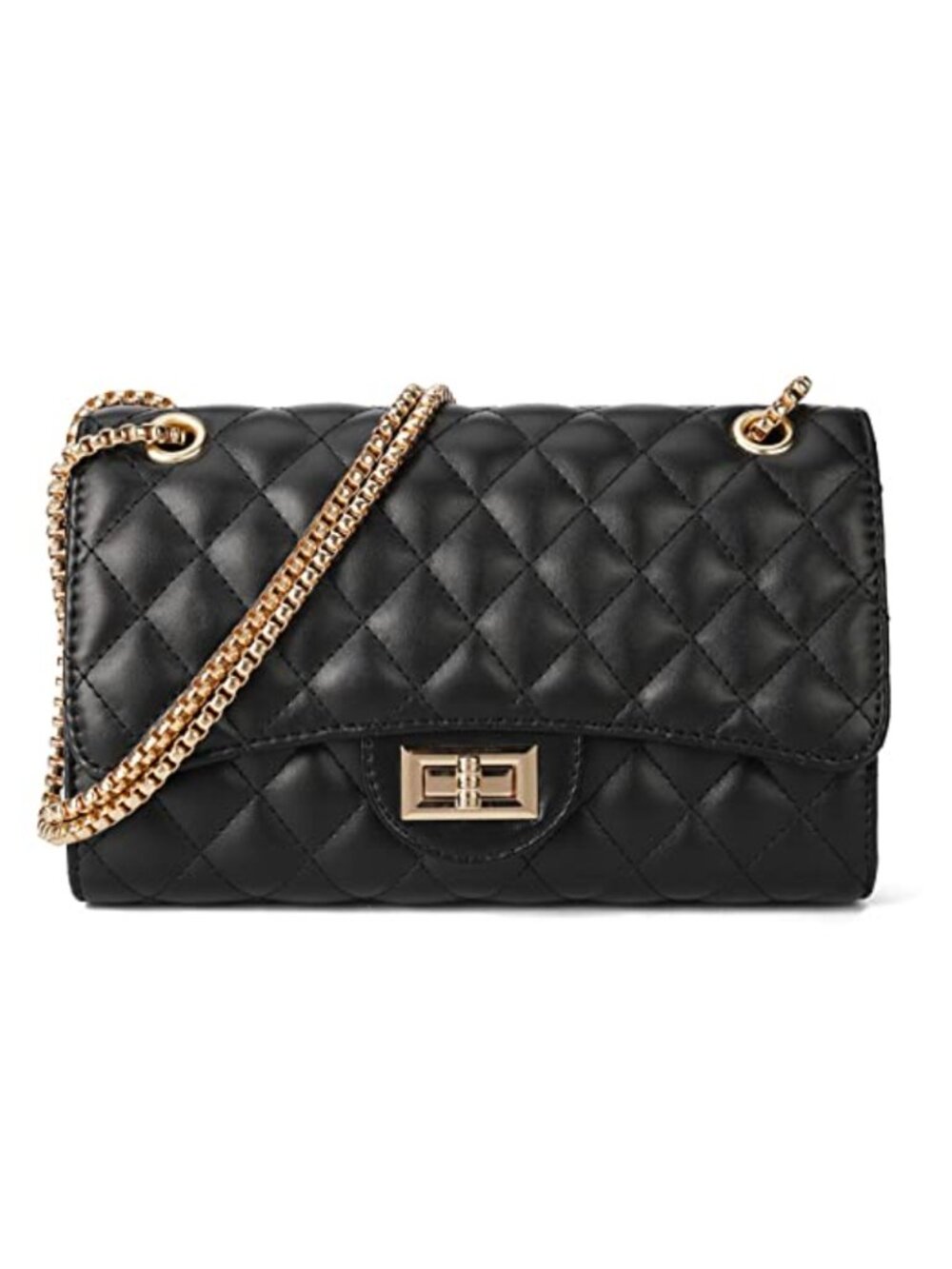 Quilted Crossbody Bag with Chain Strap Adjustable Shoulder Purse
